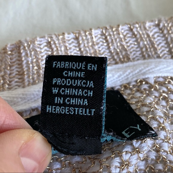 Cynthia Rowley Gold Metallic & White Pullover Raglan Sweater - Picture 10 of 16